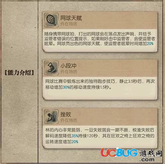 《第五人格手游》网球员技能怎么玩