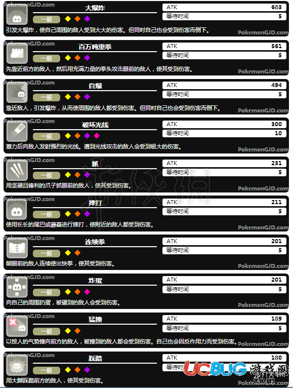 《宝可梦探险寻宝手游》全普通系强力技能介绍 一般系招式介绍