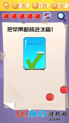 《最囧挑战3手游》第30关怎么过之把苹果都装进冰箱