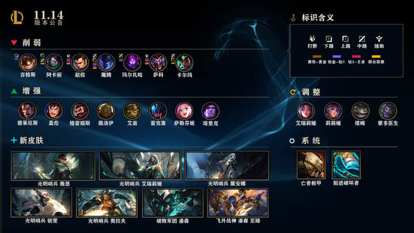 《LOL》11.14版更新 光明哨兵大事件