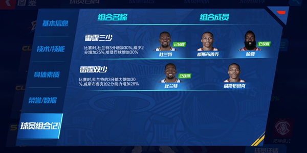 NBA篮球大师雷霆勇士杜兰特组合介绍-雷霆勇士杜兰特全面对比