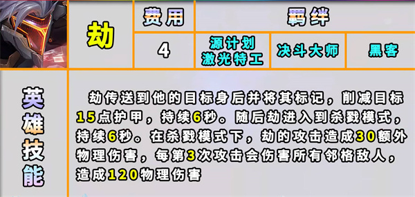 云顶之弈s8劫技能羁绊一览