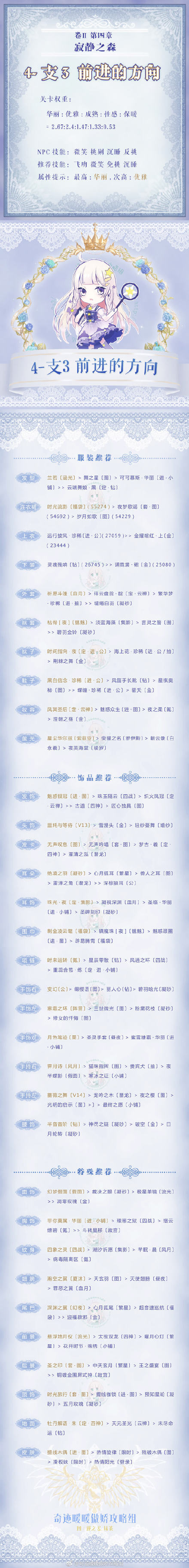 奇迹暖暖4-支3前进的方向高分怎么搭配-4-支3前进的方向高分顶配解析