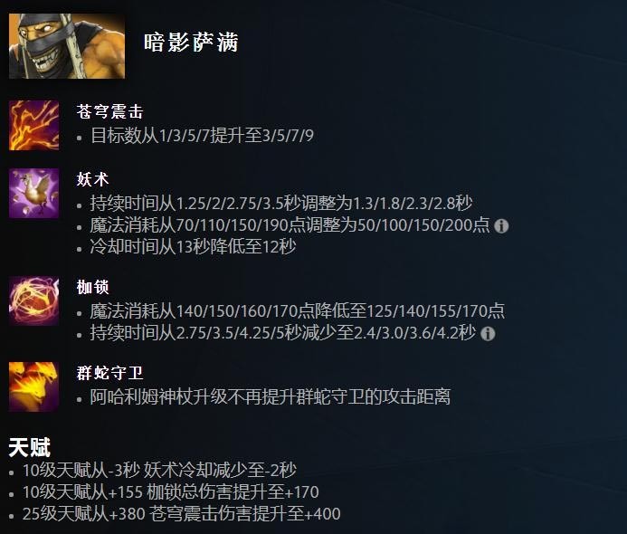 Dota2 7.33暗影萨满改动一览