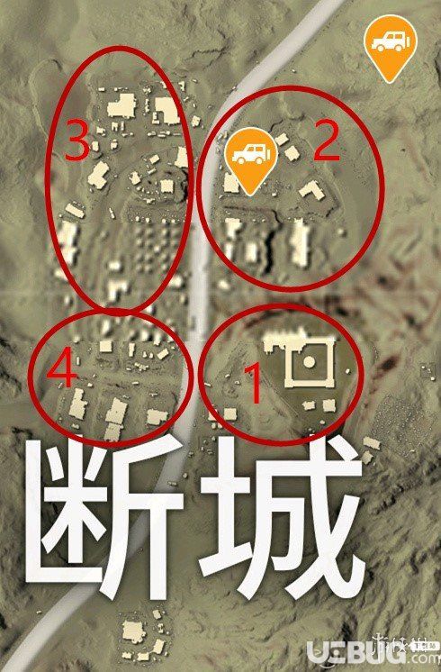 《绝地求生刺激战场手游》沙漠断城降落地点推荐