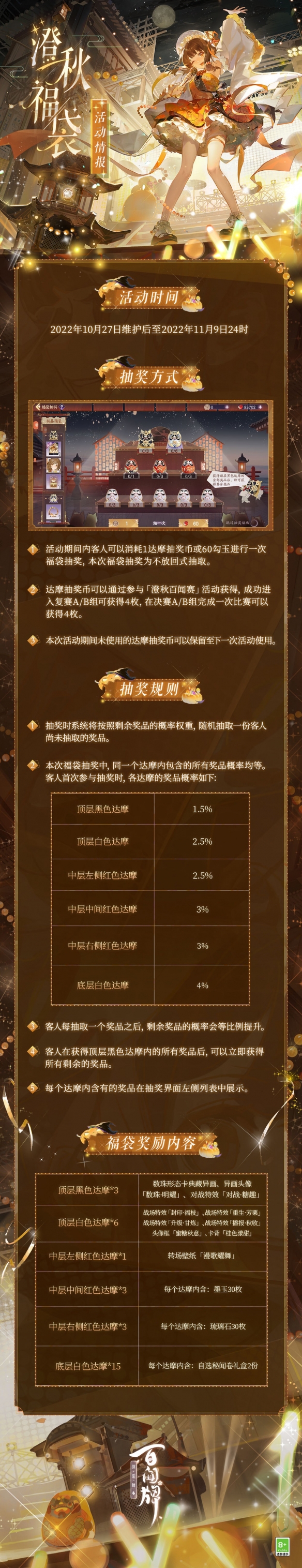 《阴阳师百闻牌》澄秋福袋抽奖活动限时开启