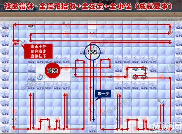 阴阳师枝垂樱林路线攻略大全-枝垂樱林全成就通关路线图