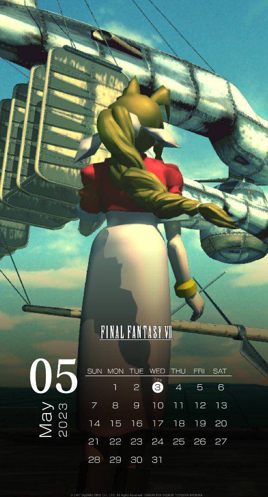 《FF7》发布5月日历壁纸：和爱莉丝约会吧！