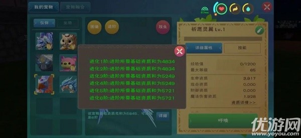 创造与魔法祈愿灵翼资质介绍-祈愿灵翼6进阶资质表一览