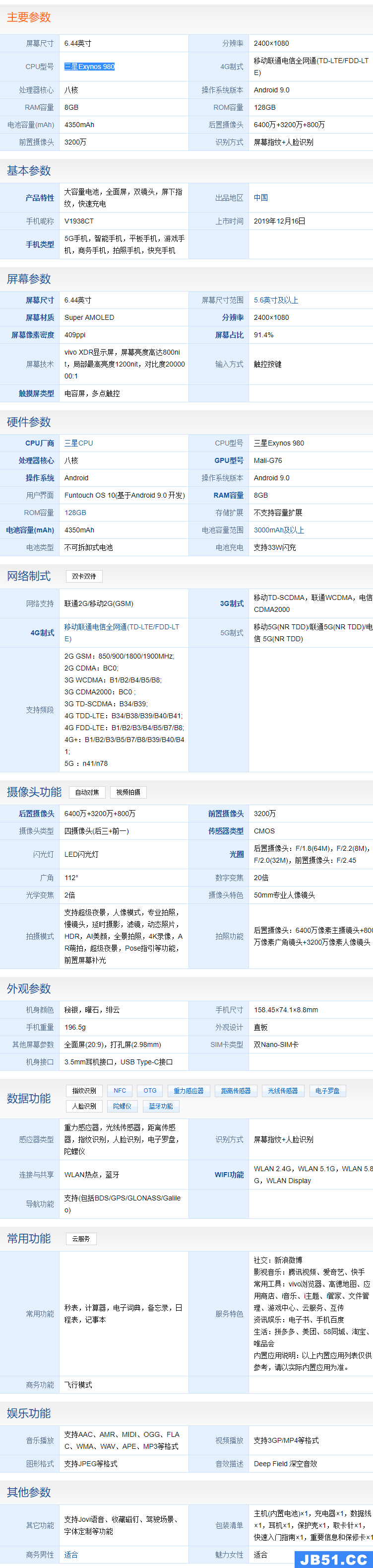 vivox30手机参数配置