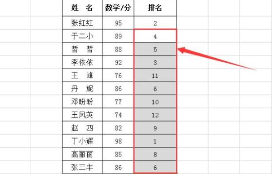 如何用rank函数进行排名