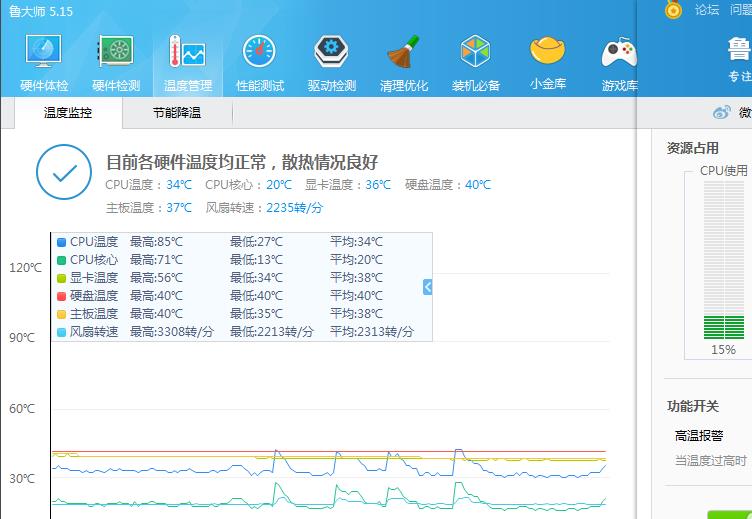 鲁大师温度监控打开教程