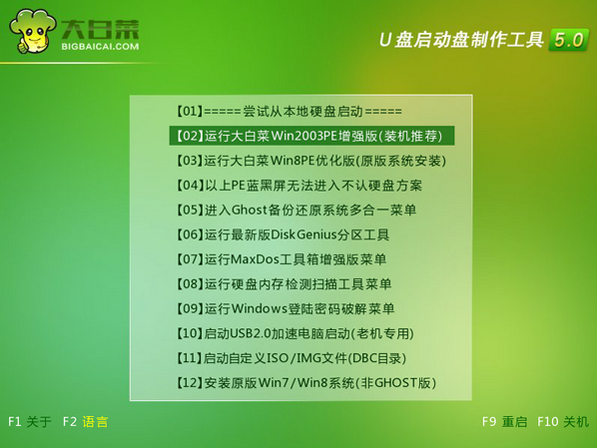 大白菜u盘装系统教程清除密码怎么用