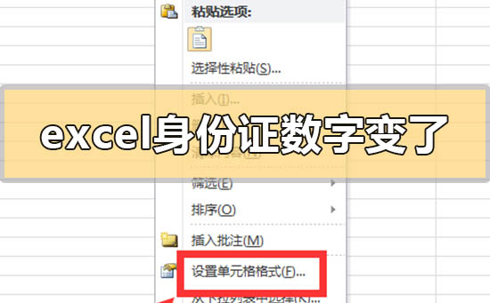 excel表格输入身份证号码就变了