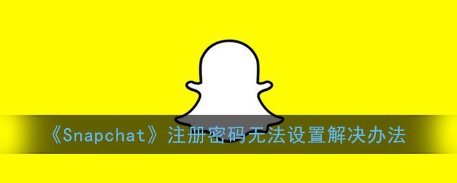 snapchat注册设置密码过不了