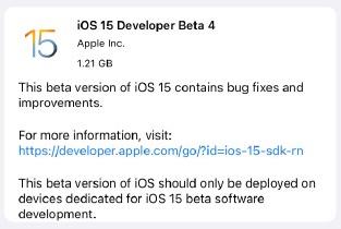 ios15beta4更新了什么