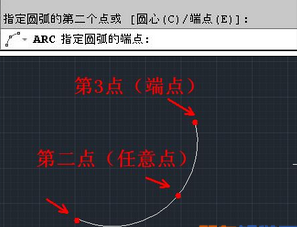 如何在autocad中巧用三点绘制圆弧图形