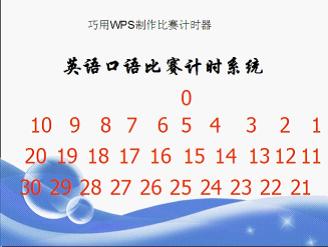 如何使用wps演示制作比赛计时器