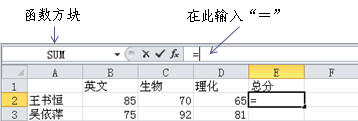 excel2010如何输入公式