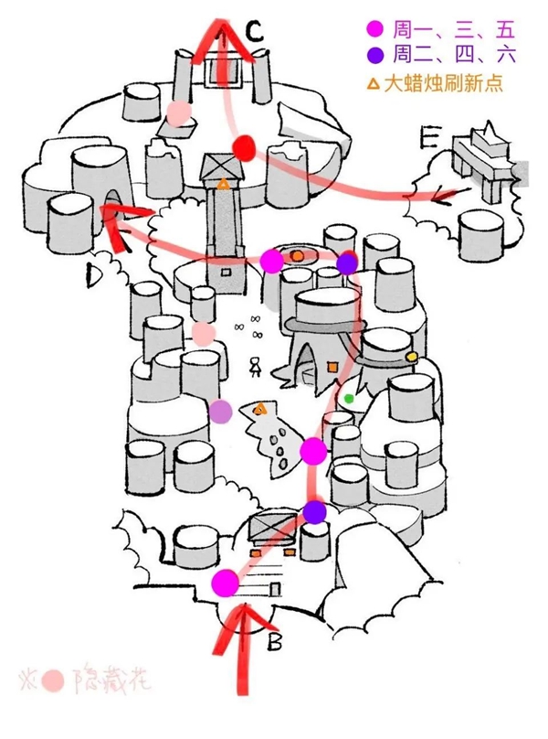 光遇雨林地图烛火路线是什么-雨林地图烛火路线一览