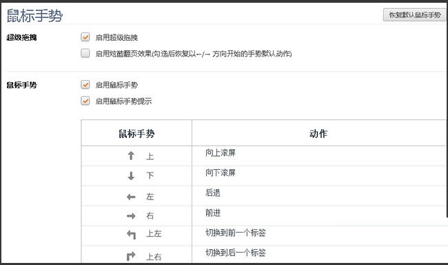 如何开启猎豹浏览器鼠标手势设置