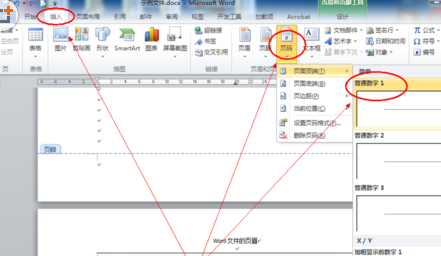 word2010如何设置不同的页眉