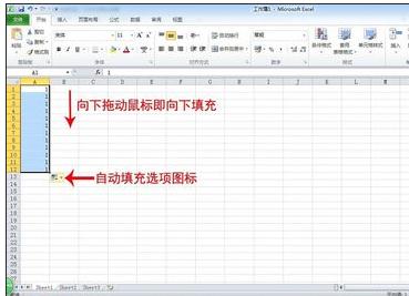 excel2010自动填充功能的操作