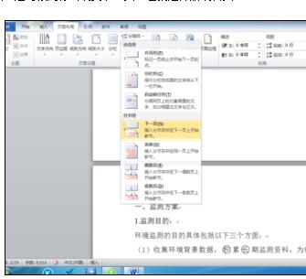 word2010如何从当前页设置页码