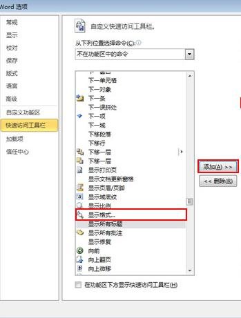 word2010显示格式在哪