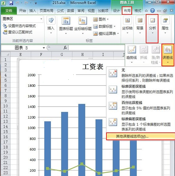 给excel图表添加误差线