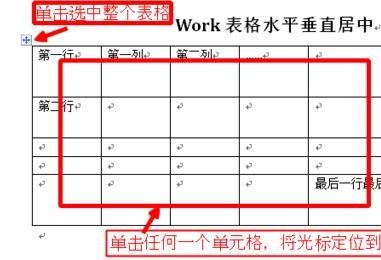 word2010表格水平居中怎么设置