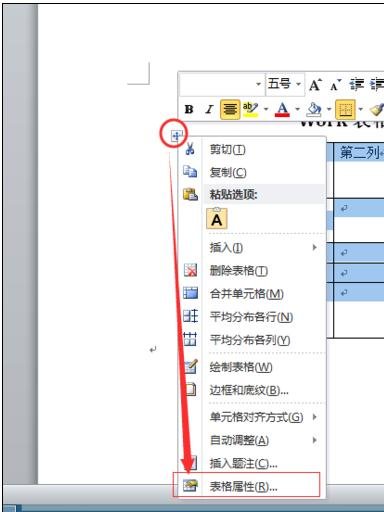 word2010表格水平居中怎么设置