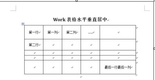 word2010表格水平居中怎么设置