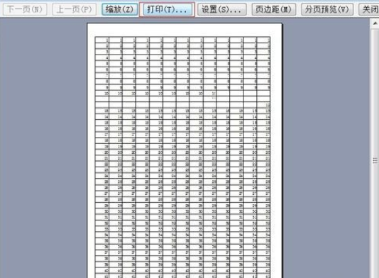 excel2003打印设置