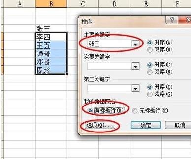 在excel2003中使用姓名进行排序的图文教程