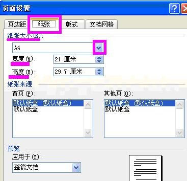 word2003页面设置在哪里