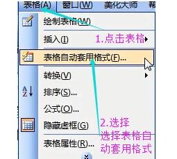 word中关于表格自动套用格式的用法