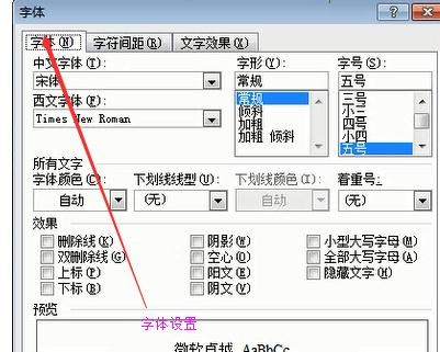 word设置字符格式