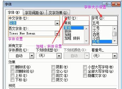 word设置字符格式