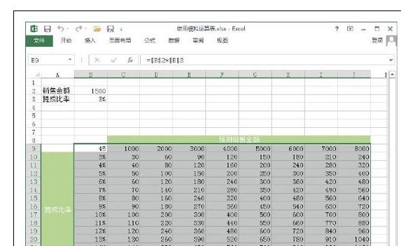 excel中如何运用模拟运算表