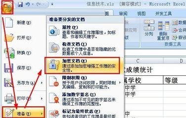 怎样对excel2007表格加密