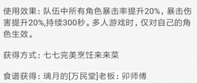 原神角色特殊烹饪效果是什么-原神全角色特殊烹饪效果一览