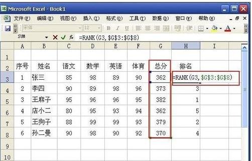 excel如何设置自动排名