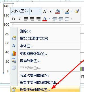 excel2010做图表如何设置x轴和y轴