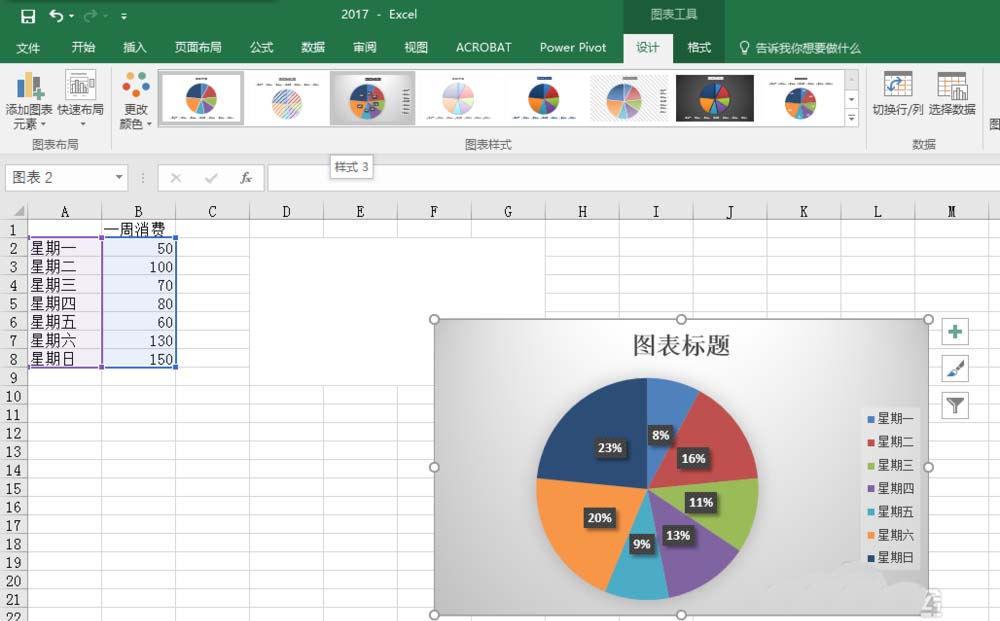 excel如何制作突出数据的扇形饼状图表格