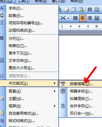 word2003怎么给汉字加拼音