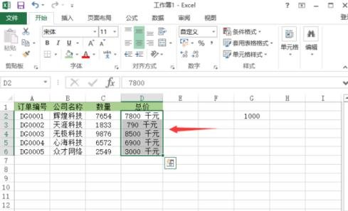 在excel中设置以千元为单位的图文教程