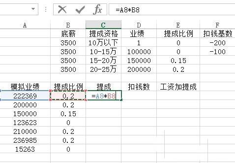 excel表格中按比例计算销售额提成的具体操作方法