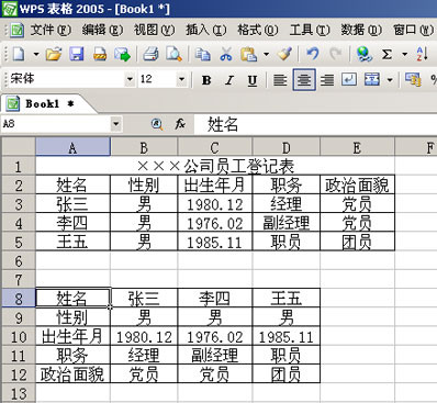 怎么在wps表格中实现行列转换