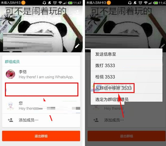 在whatsapp中移除群组成员的具体操作步骤